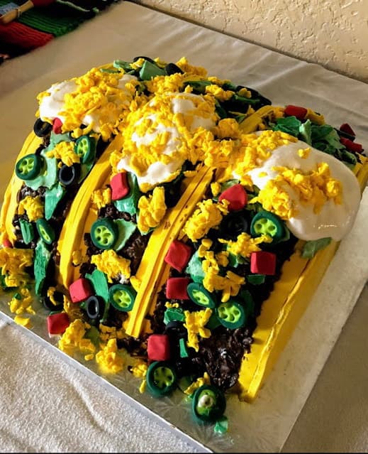 Designer fondant-finished cake