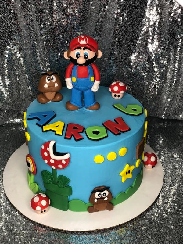 Sculpted Super Mario themed cake